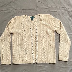 Cashmere cardigan cream M NWOT